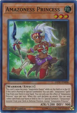 Yugioh! Amazoness Princess - LEDU-EN008 - Super Rare - 1st Edition Near Mint, En - Image 1