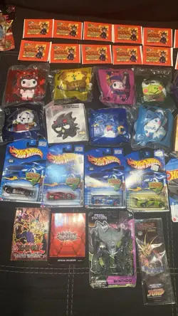 Assorted YUGIOH Toys, Hot Wheels, Stickers, Stuffed Animals, (See Description!) - Image 3