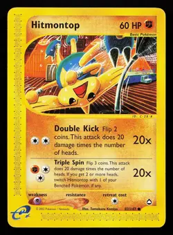 Hitmontop 82/147 Common Aquapolis Pokemon Card - Image 1
