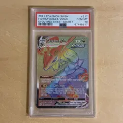 Pokemon Evolving Skies Rayquaza VMAX SECRET rare PSA 10 Card #217 - Image 1