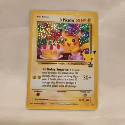 Pokemon Pikachu Birthday Surprise Holo Foil Promo Card 25th Anniversary - Image 1