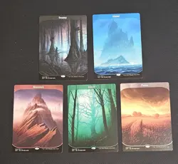 MTG Unstable Full Art Land set of 5 Swamp Island Plains Forest Mountain - Image 1