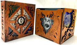 MTG Commander Deck Box 5 COLOR FLAT TOP wood acrylic magnets Magic the Gathering - Image 1