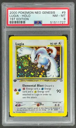 2000 Pokemon Neo Genesis Lugia Holo 1st Edition #9/111 PSA 8 Swirl - Image 1