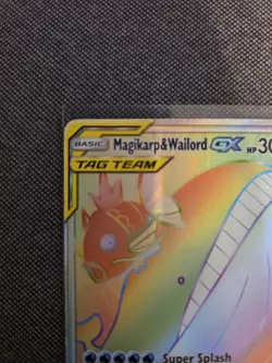 Pokemon Magikarp & Wailord GX #183 Sun & Moon Team Up Rainbow Secret Rare HP - Image 2