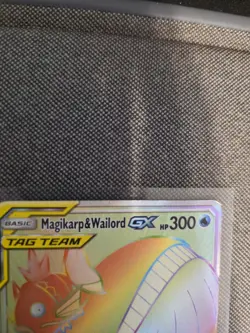 Pokemon Magikarp & Wailord GX #183 Sun & Moon Team Up Rainbow Secret Rare HP - Image 3