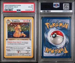 1999 Pokemon Fossil Dragonite Holo 1st Edition #4/62 VG-EX PSA 4 New Slab - Image 3
