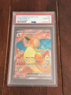 2023 Pokemon Mew En-151#183 Charizard EX Ultra Rare Full Art PSA 10 Gem Mint - Image 1