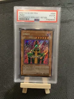 2002 YU-GI-OH! PSV-PHARAOH'S SERVANT 000 JINZO 1ST EDITION PSA 4 - Image 1