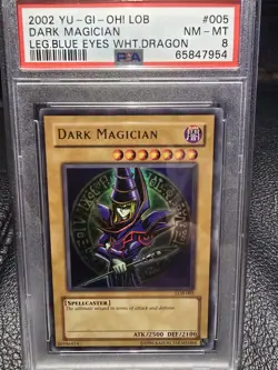 2002 Dark Magician LOB-005 The Legend of Blue Eyes White Dragon Unlimited. PSA 7 - Image 1