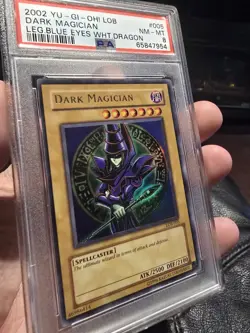 2002 Dark Magician LOB-005 The Legend of Blue Eyes White Dragon Unlimited. PSA 7 - Image 2