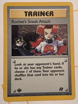 1999 Pokemon Trainer Rockets Sneak Attack 1st Edition Holo Rare Card 72/82 LP - Image 1