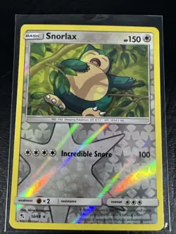 Snorlax 50/68 Hidden Fates Pokemon 2019 TCG Reverse Holo Card ( Pack Fresh ) - Image 1