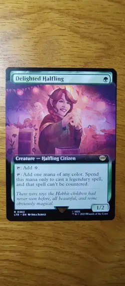 Delighted Halfling (#363) - Extended Art LOTR MTG non foil card - Image 1