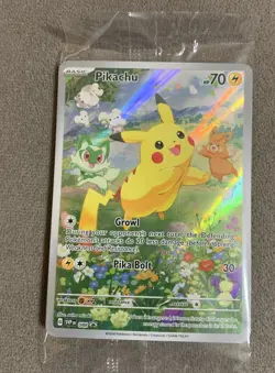 Pokemon Pikachu Seven Promo Cards Paldea Adventures Chest LOT + Squishy Pikachu - Image 4