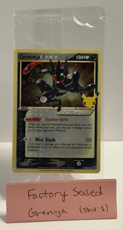 Pokemon Greninja Gold Star SWSH144 Celebrations Black Star Promo Card Sealed - Image 1