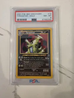 2001 P.M. Neo Discovery - TYRANITAR HOLO - PSA 8 - NM/MINT - Pokemon Card - Image 1