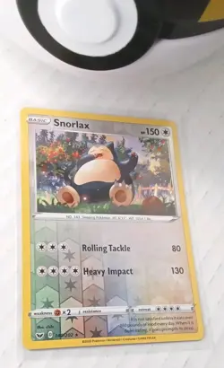 Snorlax 140/202 SWSH01 Sword & Shield Reverse Holo Card Pokemon TCG NM - Image 1
