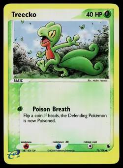 Pokemon Card - Treecko Ruby and Sapphire 75/109 Reverse Holo - Image 1