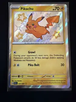 Pokemon TCG Holo Pikachu Card Paldean Fates 131/091 NM Baby Shiny - Image 1