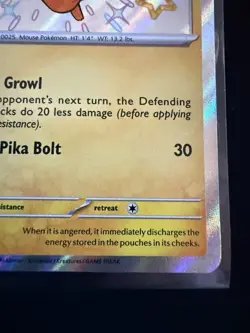 Pokemon TCG Holo Pikachu Card Paldean Fates 131/091 NM Baby Shiny - Image 3