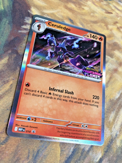 Ceruledge - Prerelease Promo Pokemon Card MEP 014 Phantasmal Flames Stamp - Image 2