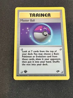 Master Ball 116/132 Gym Challenge 1st Edition TCG Trainer Card NM - Image 1