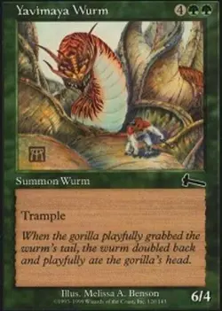 4 Yavimaya Wurm - 4x x4 - LP - Urza's Legacy - SPARROW MAGIC - mtg - - Image 1