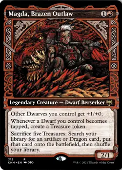 Magda, Brazen Outlaw (Showcase) R Kaldheim 312 NM - Image 1