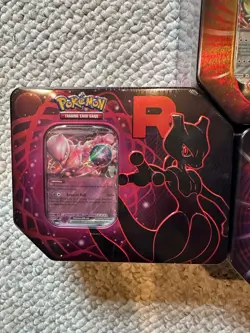 Pokemon Team Rocket 3 Tin Set - Mewtwo, Persian, and Nidoking - Image 3
