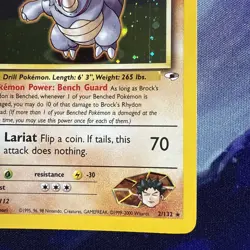 Pokemon Vintage Holo Brock's Rhydon Gym Heroes Wotc 2000 LP - Image 4