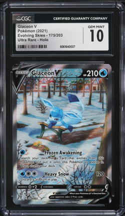CGC 10 Glaceon V 175/203 Pokemon Evolving Skies Alt Art Ultra Rare - Image 1