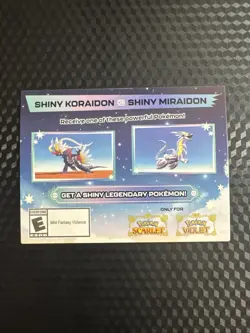 Pokemon Scarlet And Violet Code for Shiny Koraidon or Miraidon from GameStop - Image 1
