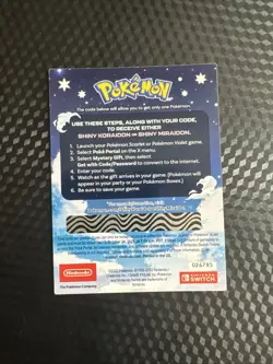 Pokemon Scarlet And Violet Code for Shiny Koraidon or Miraidon from GameStop - Image 2