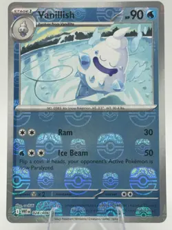 Pokemon TCG Vanillish 028/086 Master Ball Pattern Sv: White Flare Holo - Image 1