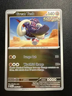 2023 Pokemon Temporal Forces Great Tusk 96 /162 Reverse Holo Foil Ancient - Image 1