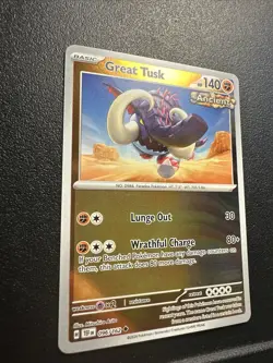 2023 Pokemon Temporal Forces Great Tusk 96 /162 Reverse Holo Foil Ancient - Image 2