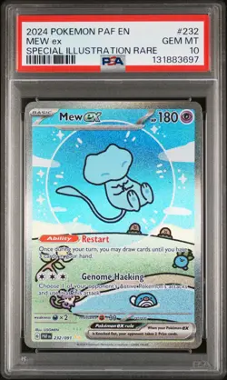 2024 POKEMON PAF EN-PALDEAN FATES SPECIAL ILLUSTRATION RARE #232 MEW EX PSA 10 - Image 1
