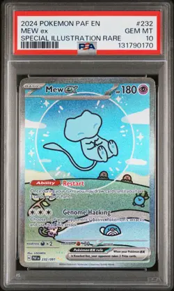 2024 POKEMON PAF EN-PALDEAN FATES SPECIAL ILLUSTRATION RARE #232 MEW EX PSA 10 - Image 1