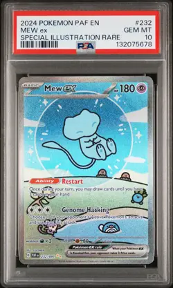 2024 POKEMON PAF EN-PALDEAN FATES SPECIAL ILLUSTRATION RARE #232 MEW EX PSA 10 - Image 1