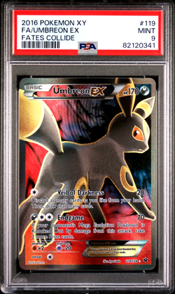 PSA 9 Umbreon EX 119/124 Pokemon Fates Collide Full Art Holo English Secret Rare - Image 1