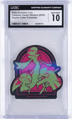 2025 POKEMON CENTER STICKERS RALTZ EVOLUTION LINE CGC 10 GEM MINT - Image 1