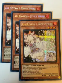 YUGIOH-3x- Ash Blossom & Joyous Spring - MP22-EN257 -Prismatic Secret (PLAYSET) - Image 1