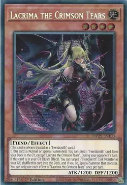 MP25-EN100 Lacrima the Crimson Tears - Prismatic Secret Rare Card 1st Edition - Image 1