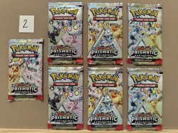 LOT of 7 ~ Pokemon Booster Cards TCG Prismatic Evolutions (Scarlet & Violet) - Image 1