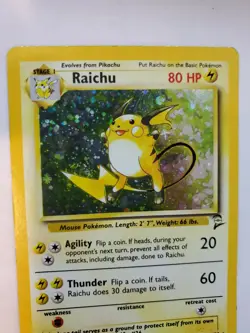 Raichu Base Set 2 Holo Pokemon Card Jungle Fossil WOTC - Image 1