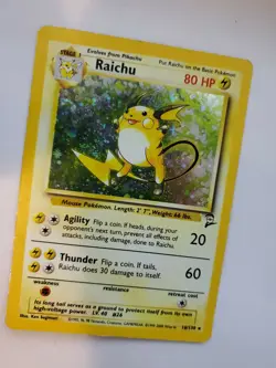 Raichu Base Set 2 Holo Pokemon Card Jungle Fossil WOTC - Image 3