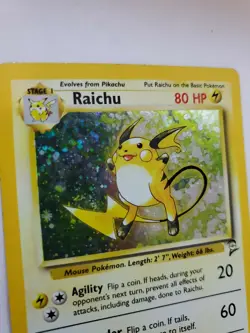 Raichu Base Set 2 Holo Pokemon Card Jungle Fossil WOTC - Image 4