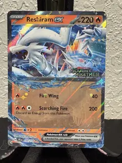 Pokemon TCG Reshiram EX Holo Card 30/159 SV:09 Journey Together stamped promo - Image 1