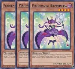 Yugioh - Performapal Helpprincess x 3 - 1st Edition Rare NM - Free Holo Card - Image 1